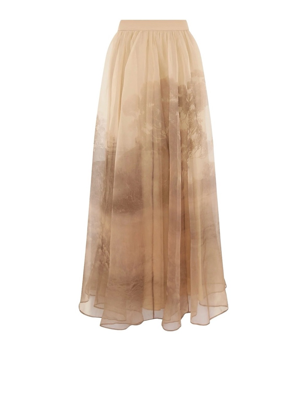 Zimmermann Momento Sheer Beige Layered Maxi Skirt